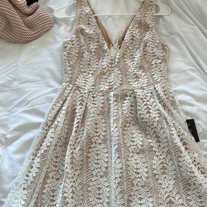 White and nude dress